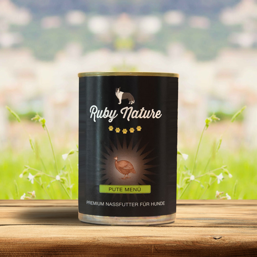 Hundefutter Pute und Gemüse im Menü