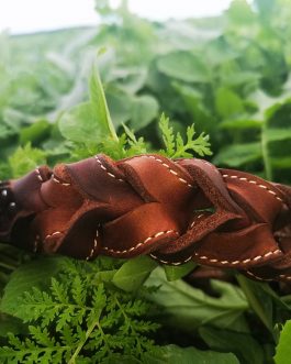 Geflochtenes Lederhalsband Gringo handgefertigt