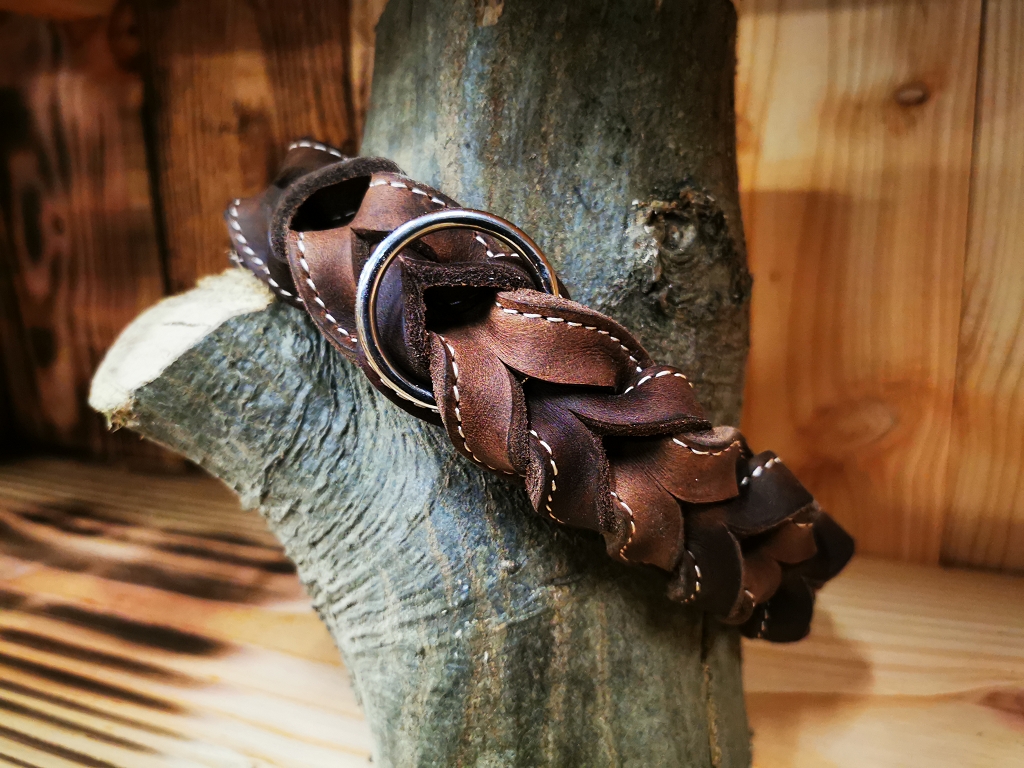 Leder Halsband geflochten von Jagdeinrichtung 24