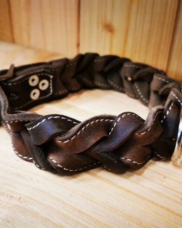 Geflochtenes Lederhalsband Gringo handgefertigt
