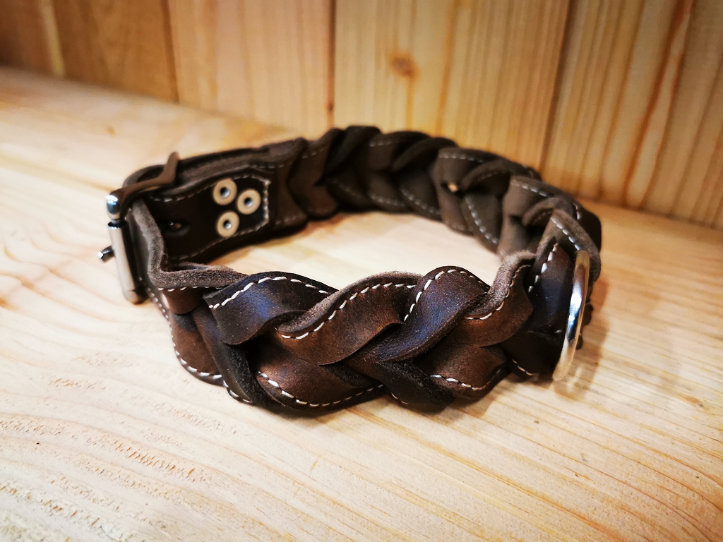 Leder Halsband geflochten von Jagdeinrichtung 24