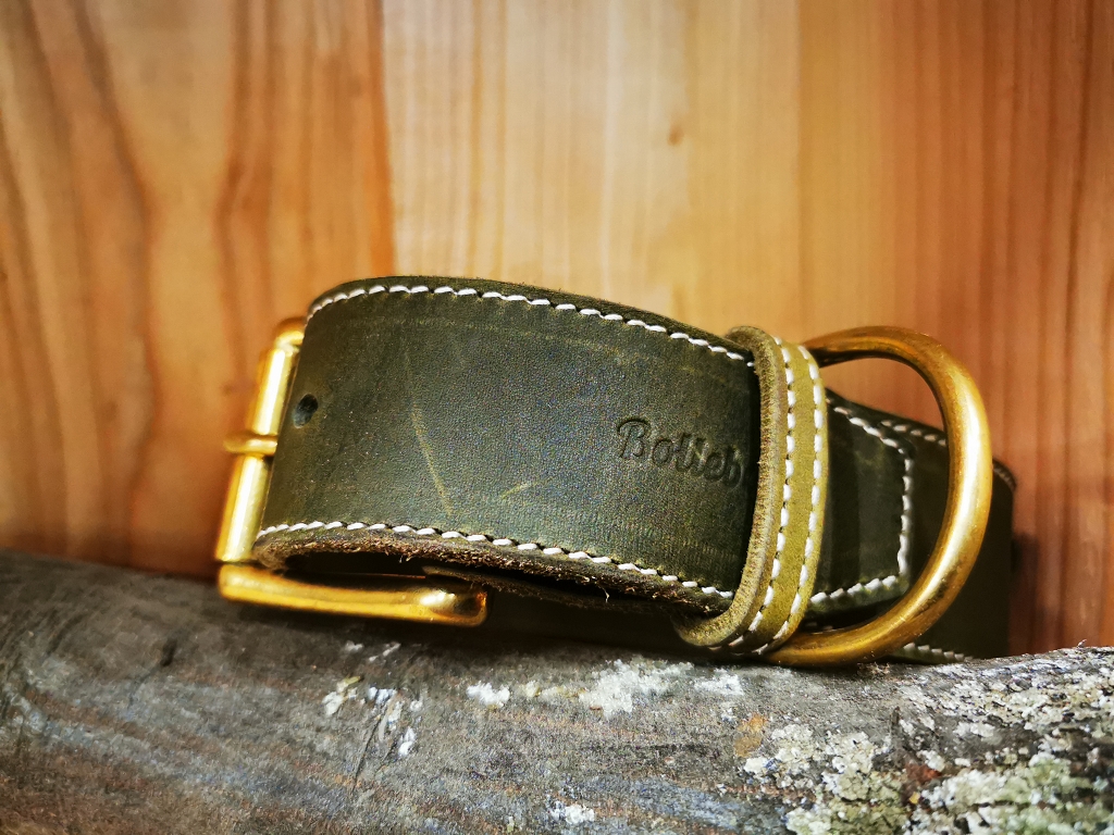 Lederhalsband handgefertigt, Eichenlaub von Jagdeinrichtung 24