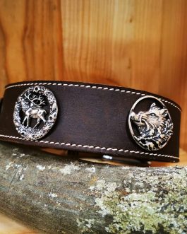 Lederhalsband handgefertigt Rotwild / Schwarzwild