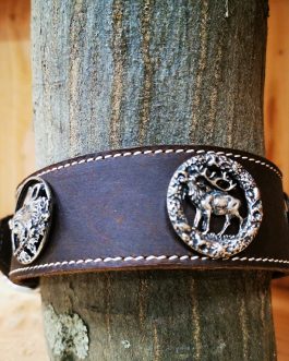 Lederhalsband handgefertigt Rotwild / Schwarzwild